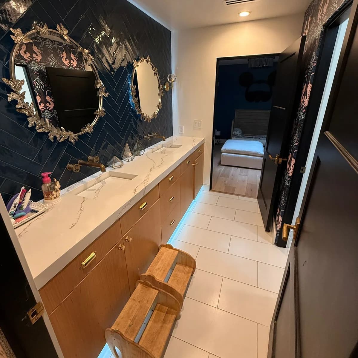Detailed vanity and bathroom finish